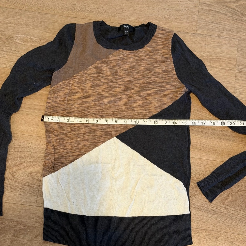 Mossimo Supply Co. Black and Brown Colorblock Sweater